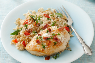 Pilaf de arroz integral con pollo